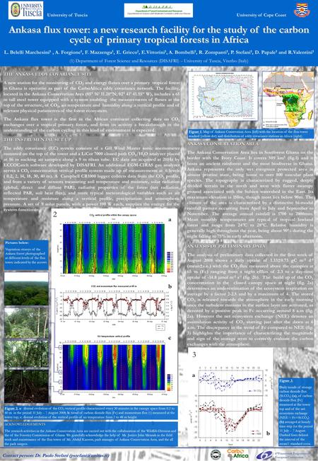 Ankasa flux tower: a new research facility for the study of the carbon cycle of primary tropical forests in Africa L. Belelli Marchesini 1, A. Forgione.