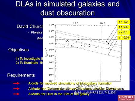 (MNRAS 327, 610, 2001 & 347, 1234, 2004) David Churches, Mike Edmunds, Alistair Nelson - Physics & Astronomy, Cardiff University - Physics & Astronomy,