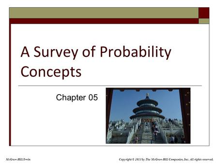 A Survey of Probability Concepts