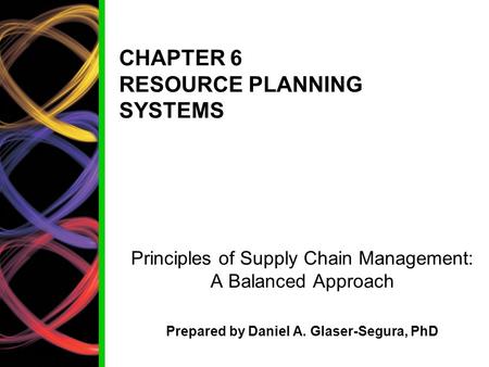 CHAPTER 6 RESOURCE PLANNING SYSTEMS