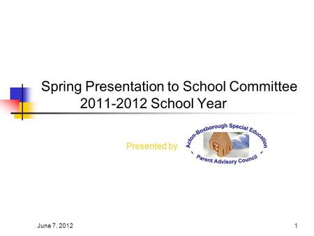 June 7, 20121 Spring Presentation to School Committee 2011-2012 School Year Presented by.