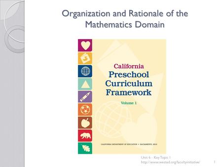 Organization and Rationale of the Mathematics Domain Unit 6 - Key Topic 1