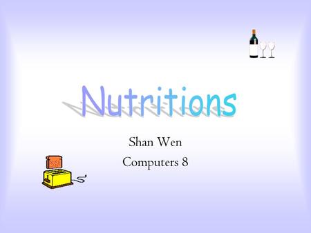 Shan Wen Computers 8 Stores & transport energy Structural components Food –Bread –Pasta –Rice Types –Simple (Sugar) –Complex (Starches) Contains carbon.