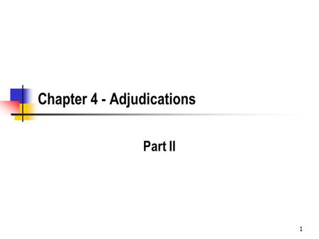 1 Chapter 4 - Adjudications Part II. 2 The LA Prison Blues The Cost of Prisons LA Prison Stats - Murder Rates – If NO was a Country LA Prison StatsMurder.