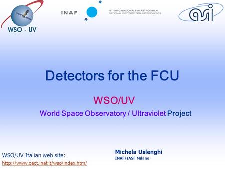 WSO/UV World Space Observatory / Ultraviolet Project