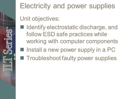 Electricity and power supplies