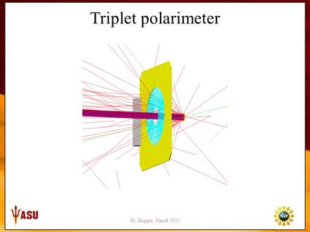 1 Triplet polarimeter M. Dugger, March 2015. M. Dugger, February 2012 2 Triplet production Pair production off a nucleon: γ nucleon → nucleon e + e -.