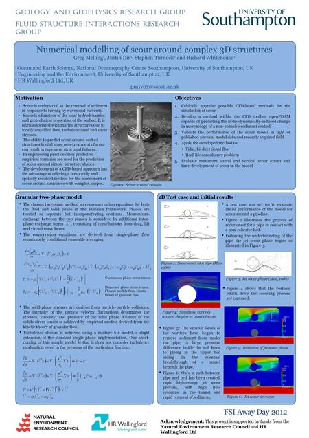 Numerical modelling of scour around complex 3D structures Greg Melling 1, Justin Dix 1, Stephen Turnock 2 and Richard Whitehouse 3 1 Ocean and Earth Science,