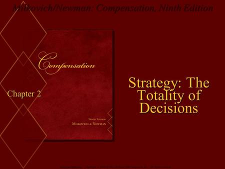 McGraw-Hill/Irwin Copyright © 2008 by The McGraw-Hill Companies, Inc. All rights reserved. Milkovich/Newman: Compensation, Ninth Edition Chapter 2 Strategy: