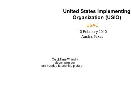 USAC 10 February 2010 Austin, Texas United States Implementing Organization (USIO)