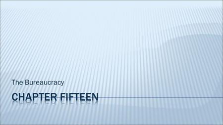 The Bureaucracy.  Bureaucracy: a large, complex organization composed of appointed officials  Political authority over the bureaucracy is shared by.