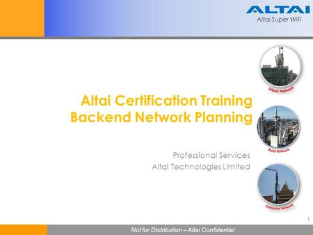 Altai Certification Training Backend Network Planning