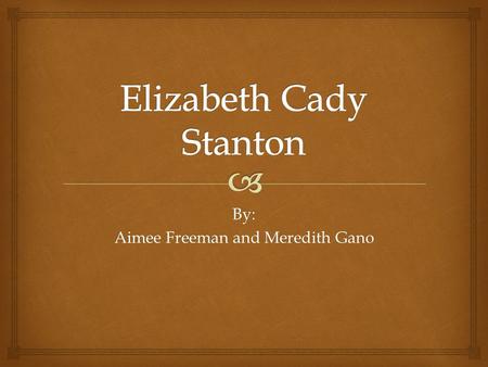 Elizabeth Cady Stanton