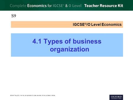 IGCSE®/O Level Economics