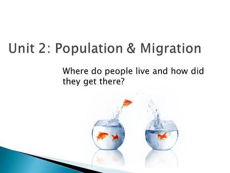 © 2011 Pearson Education, Inc. Unit 2: Population & Migration Where do people live and how did they get there?