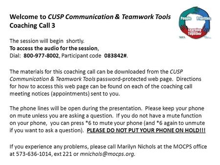 Welcome to CUSP Communication & Teamwork Tools