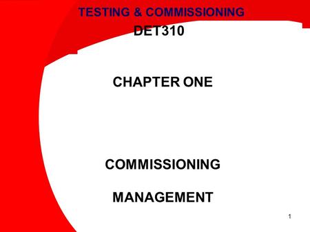 TESTING & COMMISSIONING