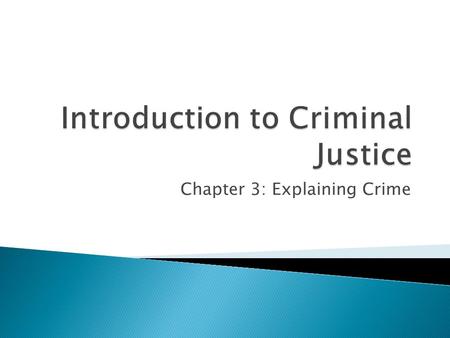 Introduction to Criminal Justice