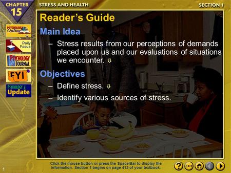 Reader’s Guide Main Idea Objectives