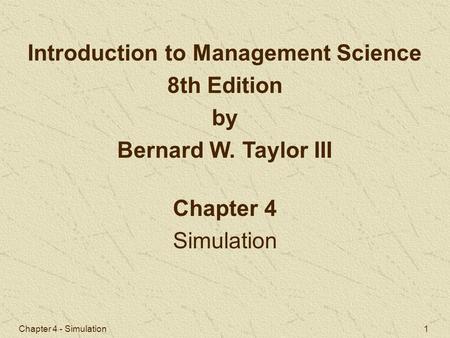 Introduction to Management Science