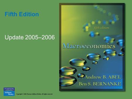 Fifth Edition Update 2005–2006. Copyright © 2006 Pearson Addison-Wesley. All rights reserved. 2 Figure 1 Personal Savings Rate Chapter 2 Update: Wealth.