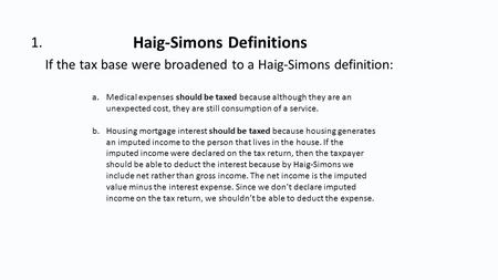 Haig-Simons Definitions