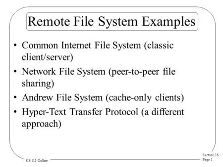 Remote File System Examples