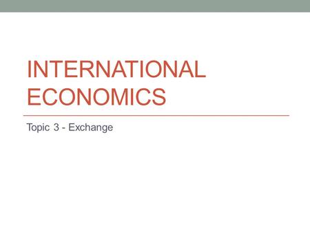 International Economics