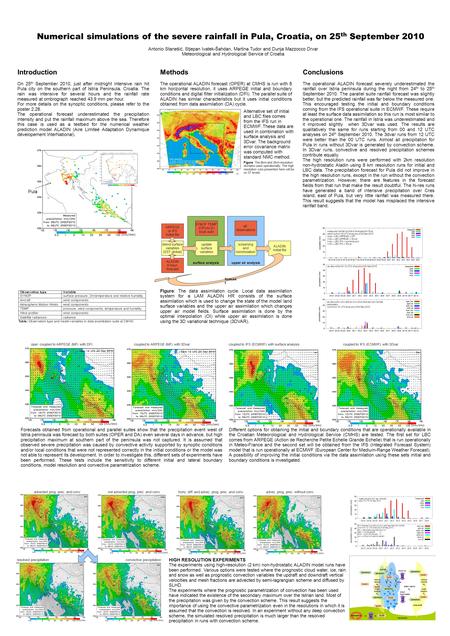 Numerical simulations of the severe rainfall in Pula, Croatia, on 25 th September 2010 Antonio Stanešić, Stjepan Ivatek-Šahdan, Martina Tudor and Dunja.