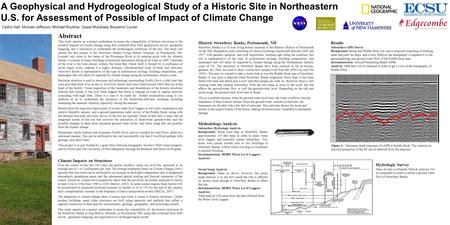 A Geophysical and Hydrogeological Study of a Historic Site in Northeastern U.S. for Assessment of Possible of Impact of Climate Change Historic Strawbery.