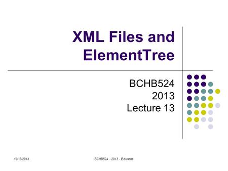 XML Files and ElementTree