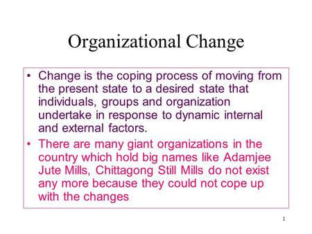 Organizational Change