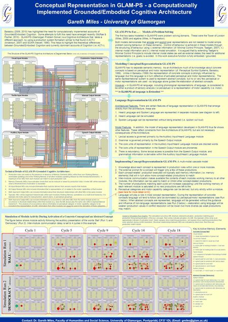 Guide to Simulation Run Graphic: The simulation runs show ME (memory element) activation, production matching and production firing during activation of.