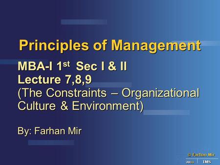 Principles of Management