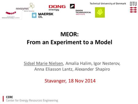 MEOR: From an Experiment to a Model