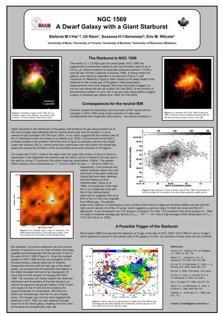 Figure 2: H  emission from NGC 1569 (Hunter et al. 1993). Note the numerous filaments extending far into the halo and the prominent H  arm in the west.