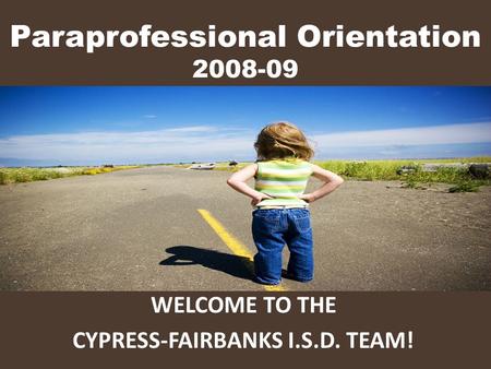 Paraprofessional Orientation