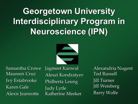 Georgetown University Interdisciplinary Program in Neuroscience (IPN)