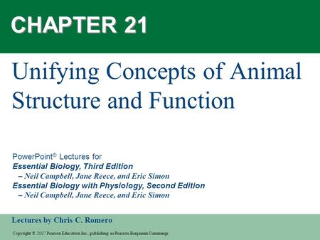 Unifying Concepts of Animal Structure and Function