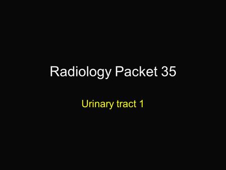 Radiology Packet 35 Urinary tract 1. 6-year old FS German Shepherd Hx: Presented for lethargy. She is febrile.