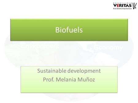 Biofuels Sustainable development Prof. Melania Muñoz Sustainable development Prof. Melania Muñoz.