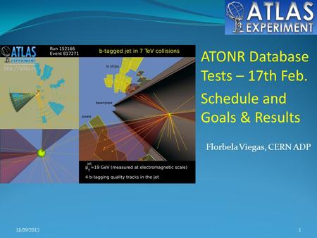 ATONR Database Tests – 17th Feb. Schedule and Goals & Results Florbela Viegas, CERN ADP 18/09/20151.