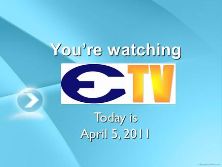 You’re watching Today is April 5, 2011. Mon – salisbury steak / corndog Tue – BBQ bun/ckn salad bun Wed – ravioli/pizza Thu – turkey&dressing & fixings.