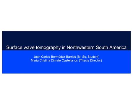 Surface wave tomography in Northwestern South America