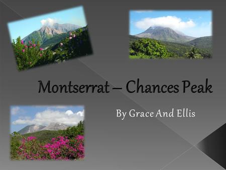  Montserrat is a small island in the Caribbean. There is a volcanic area located in the south of the island on Soufriere Hills called Chances Peak. 