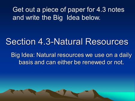 Section 4.3-Natural Resources