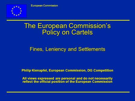 Philip Kienapfel, European Commission, DG Competition