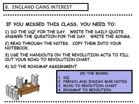 IF YOU MISSED THIS CLASS, YOU NEED TO: 1) DO THE DQ FOR THE DAY. WRITE THE DAILY QUOTE. ANSWER THE QUESTION FOR THE DAY. WRITE THE SONGS. 2) READ THROUGH.