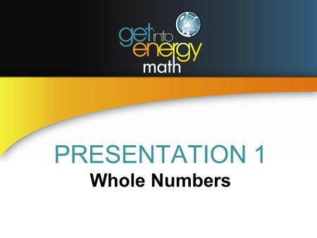 PRESENTATION 1 Whole Numbers. PLACE VALUE The value of any digit depends on its place value Place value is based on multiples of 10 as follows: UNITS.