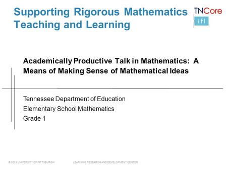 Supporting Rigorous Mathematics Teaching and Learning